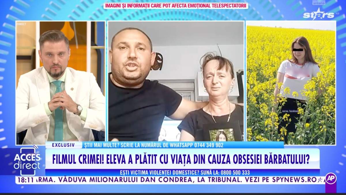Părinții tinerei ucise în Bihor, la Acces Direct