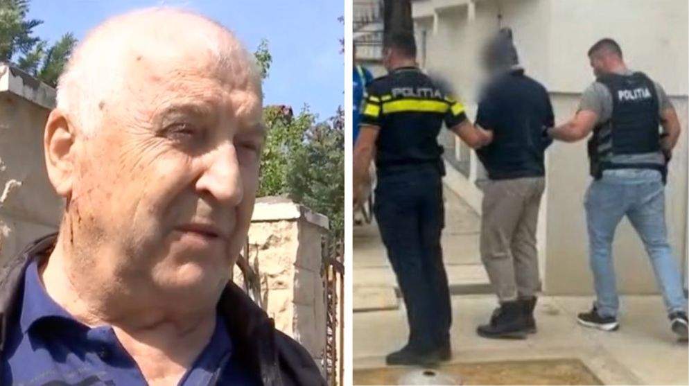 Colaj foto cu pastorul atacat și agresorul