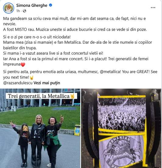 Concertul Metallica a împărțit România în două. Unii l-au iubit, alții au rămas profund dezamăgiți! Ce spun vedetele