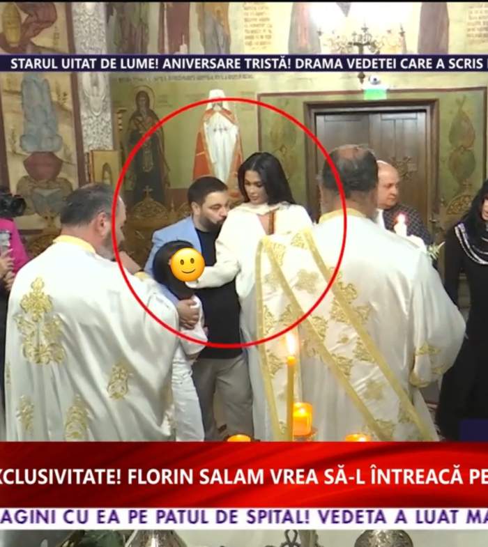 Imagini emoționante de la botezul la care Florin Salam și Roxana Dobre au fost nași. Declarația profundă a manelistului