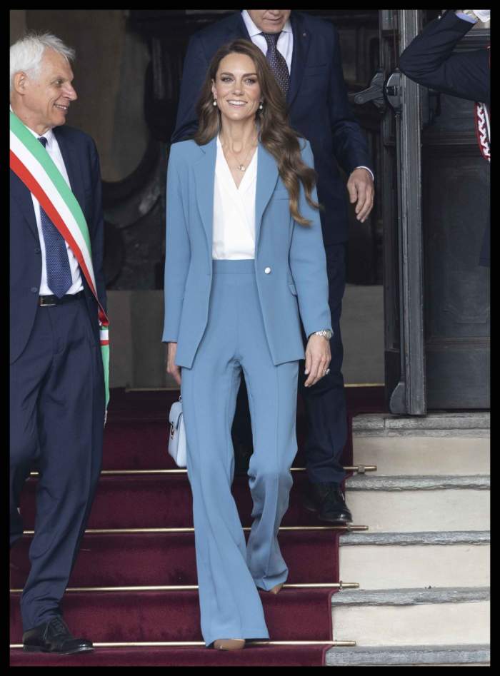 Cât costă ținuta pe care a purtat-o Kate Middleton la vizita din nordul Italiei. Prințesa de Walles a bifat o nouă apariție amețitoare