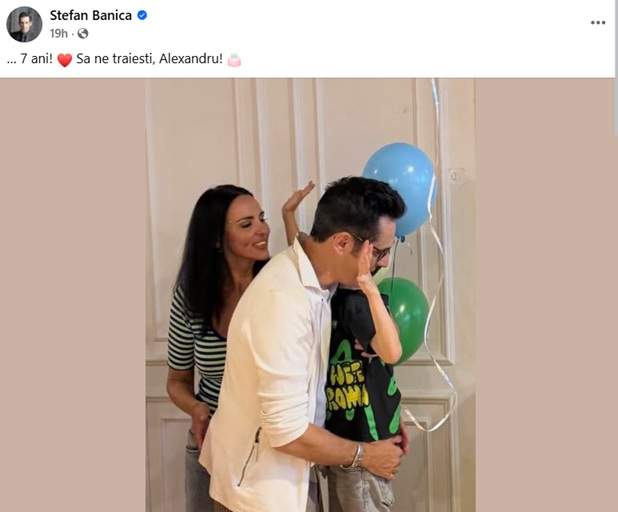 Ștefan Bănica și Lavinia Pîrva, ipostază emoționantă de ziua de naștere a fiului lor. Alexandru a împlinit 7 ani