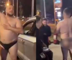 "Regele TikTok-ului", dezbrăcat în plină stradă! Alin Borcan a purtat doar o pereche de bikini