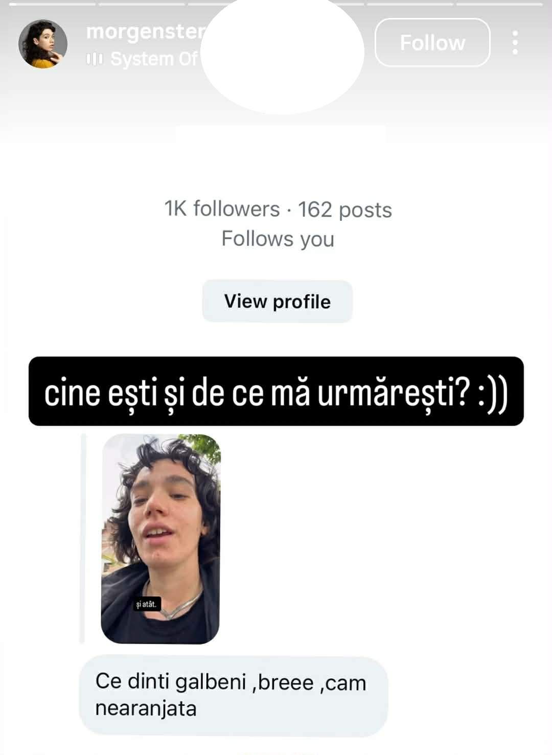 mesajul primit de Cabiria Morgenstern