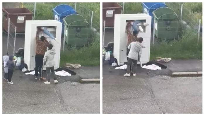 Imagini halucinante la Câmpulung. De ce a fost împins un băiat în containerul pentru deșeuri