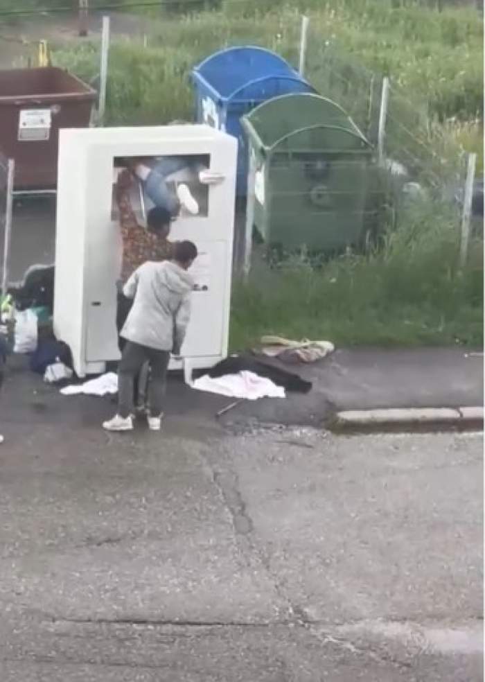 Imagini halucinante la Câmpulung. De ce a fost împins un băiat în containerul pentru deșeuri