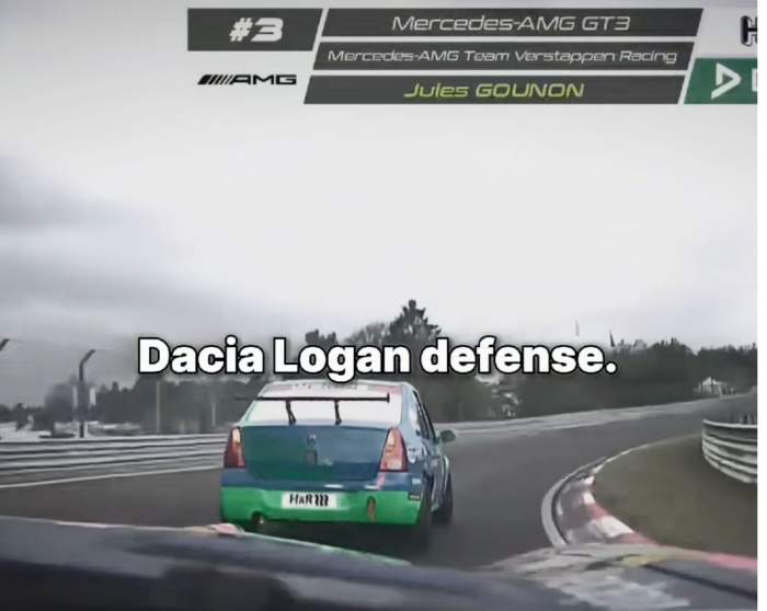 Imagini virale cu Dacia care i-a luat fața lui Max Verstappen. Cum arată mașina care a atras privirile pe un circuit celebru