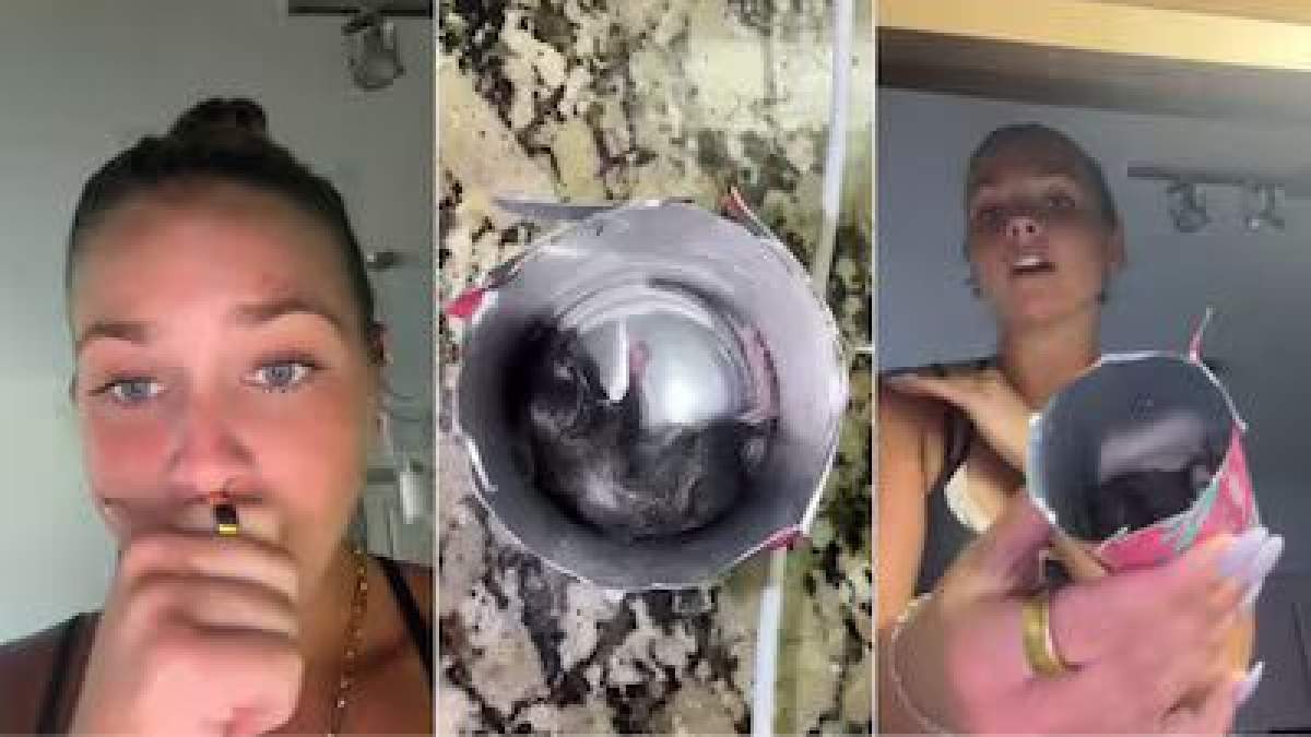 Colaj foto cu șoarecele găsit într-un energizant