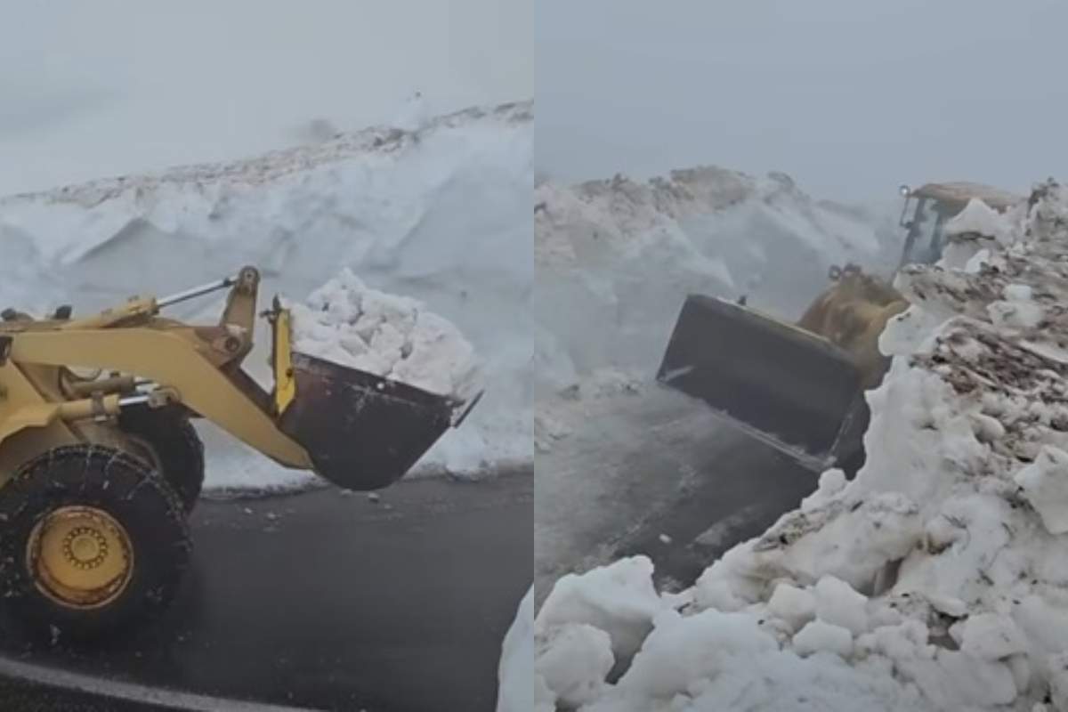 Imagini care te lasă fără cuvinte! Locul din România unde zăpada are peste cinci metri la mijlocul lunii mai 