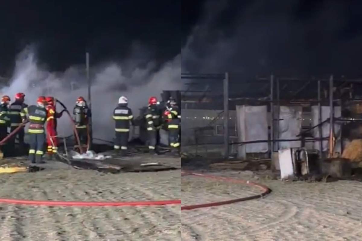 Incendiu puternic în Mamaia! Arde un celebru beach bar 