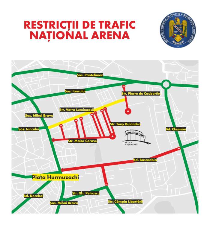Rutele restricționate sâmbătă