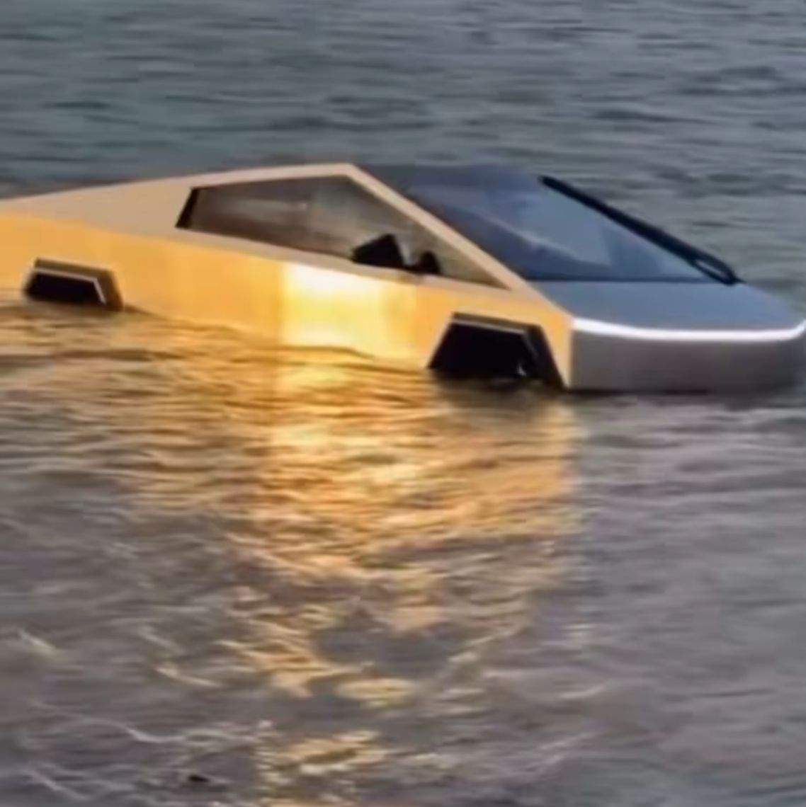 Tesla într-un lac
