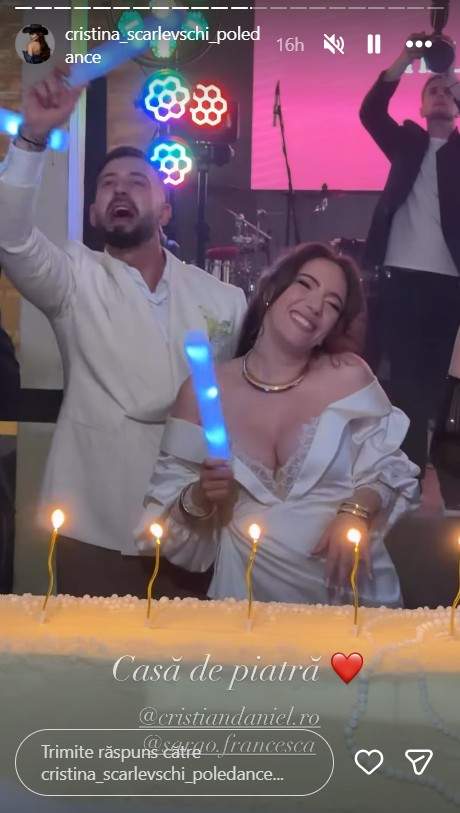 Momente inedite la nunta Francescăi Sarao și a lui Cristi Pungă de la Insula iubirii! Cum a arătat tortul