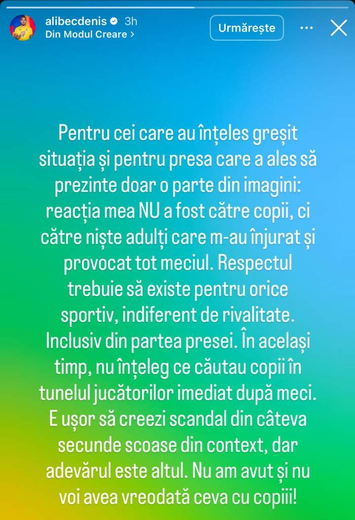 Mesajul lui Denis Alibec