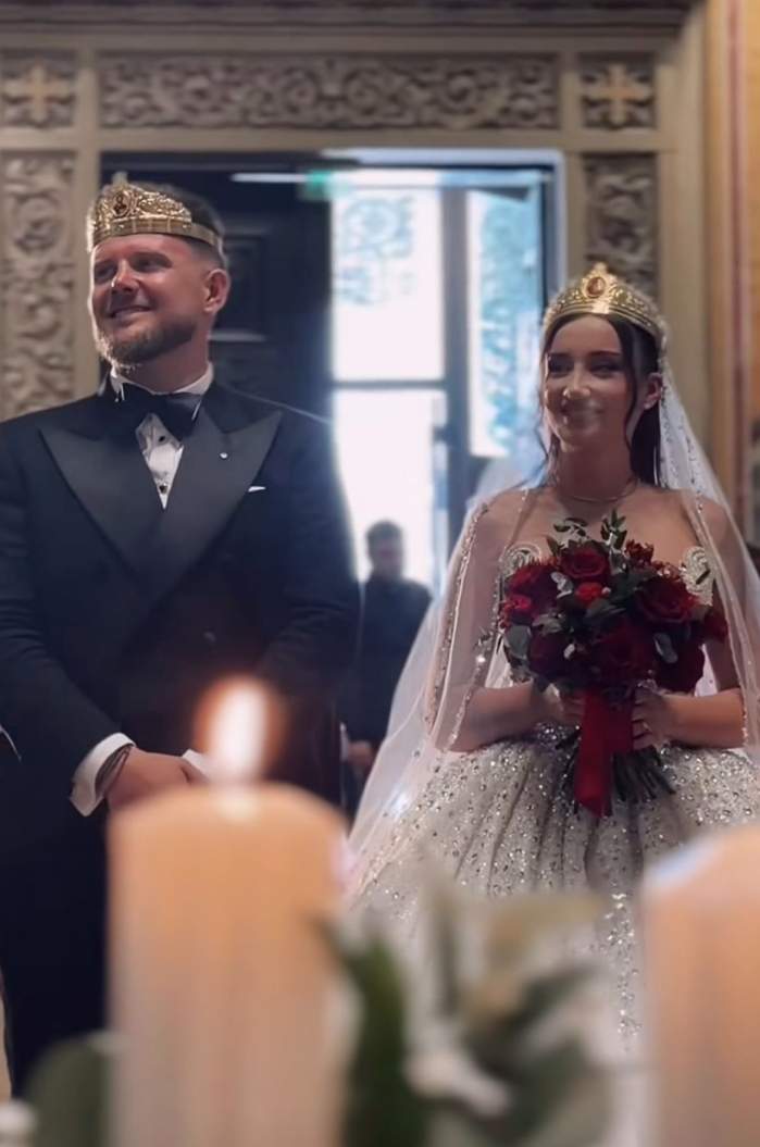 Alexandra Cotruș și soțul ei, la biserică