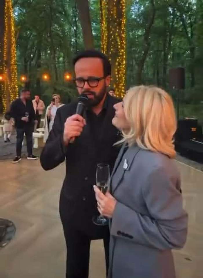 Imagini de senzație de la ziua Sandrei Stoicescu! Mihai Gâdea i-a cântat live | VIDEO