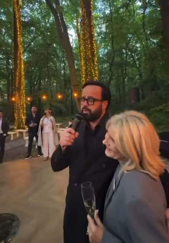 Imagini de senzație de la ziua Sandrei Stoicescu! Mihai Gâdea i-a cântat live | VIDEO