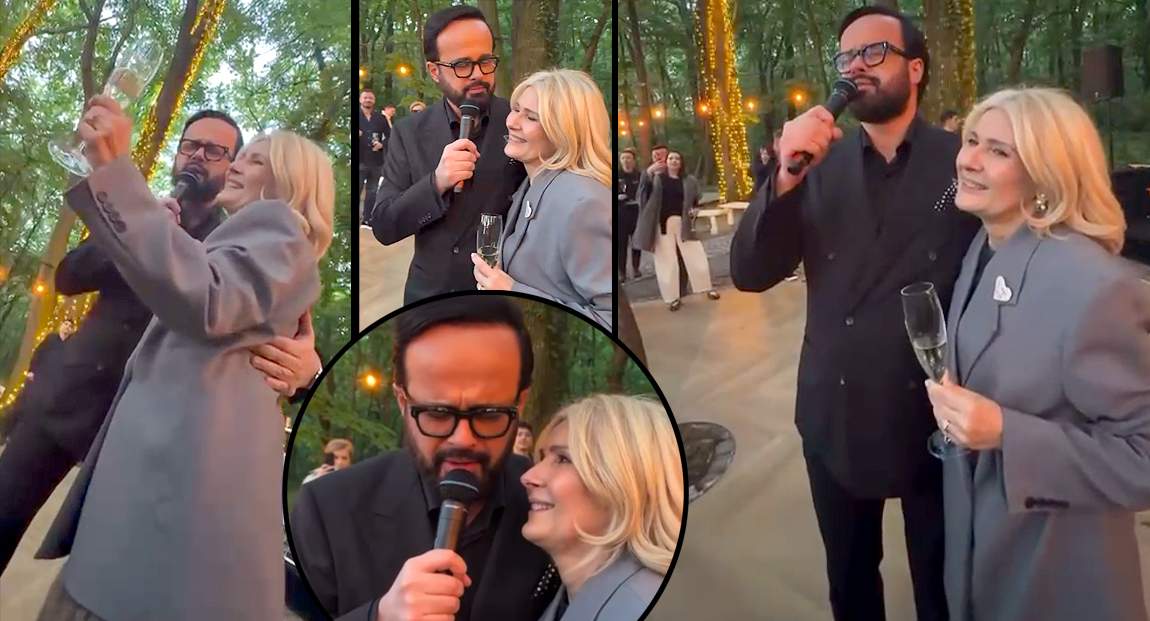 Imagini de senzație de la ziua Sandrei Stoicescu! Mihai Gâdea i-a cântat live | VIDEO