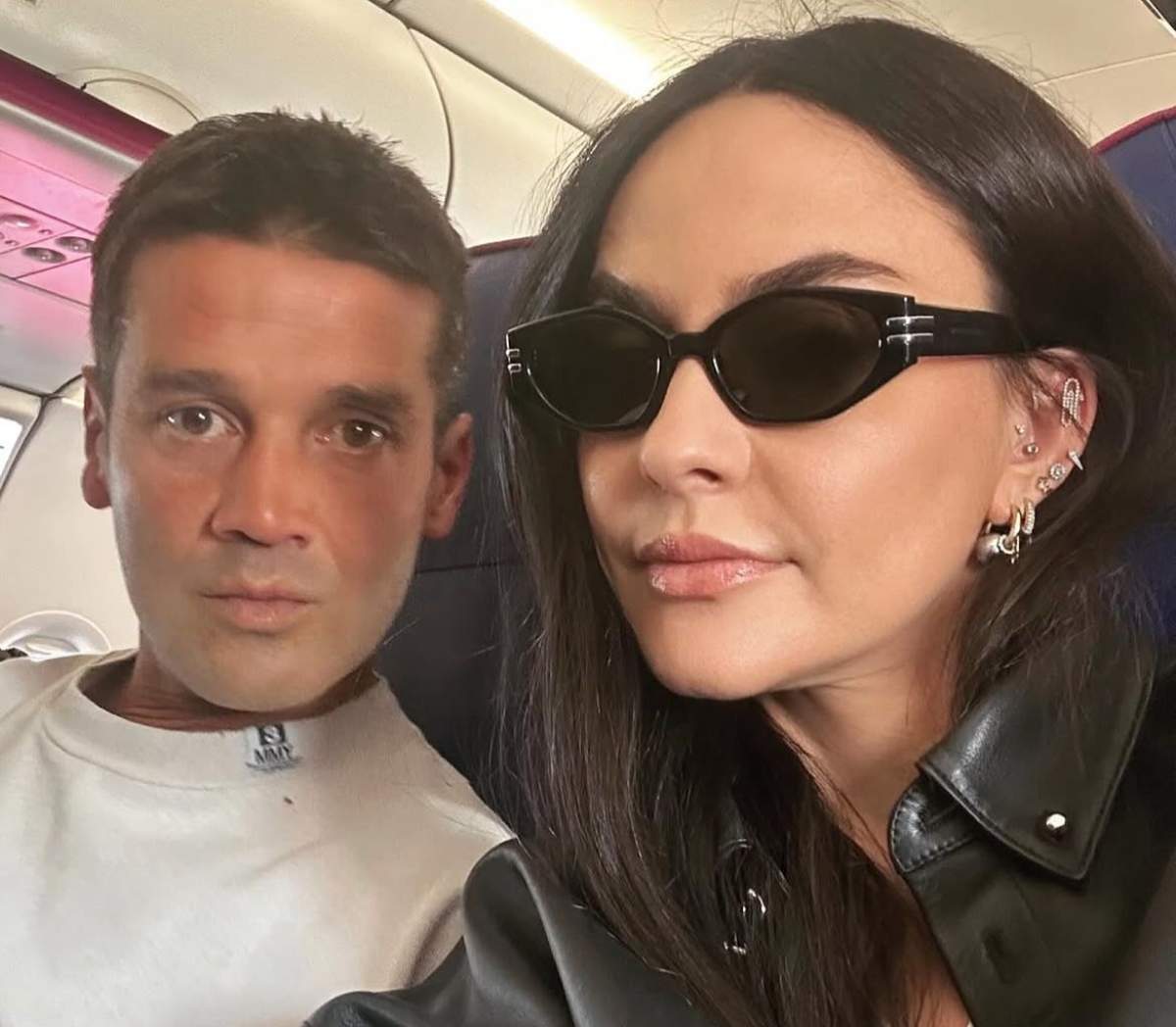 Adelina și Cristi Chivu, în avion