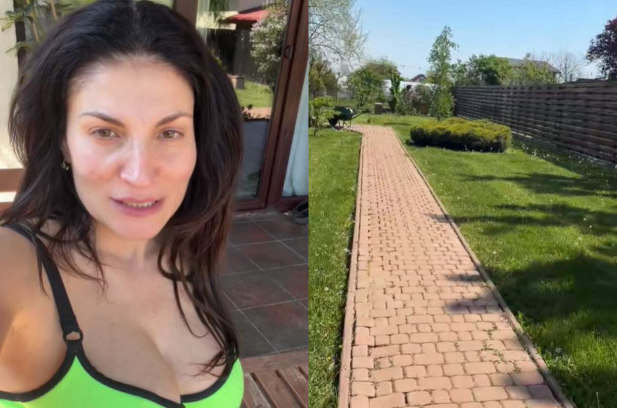 Cum arată grădina Ioanei Ginghină. Actrița a făcut turul în costum de baie