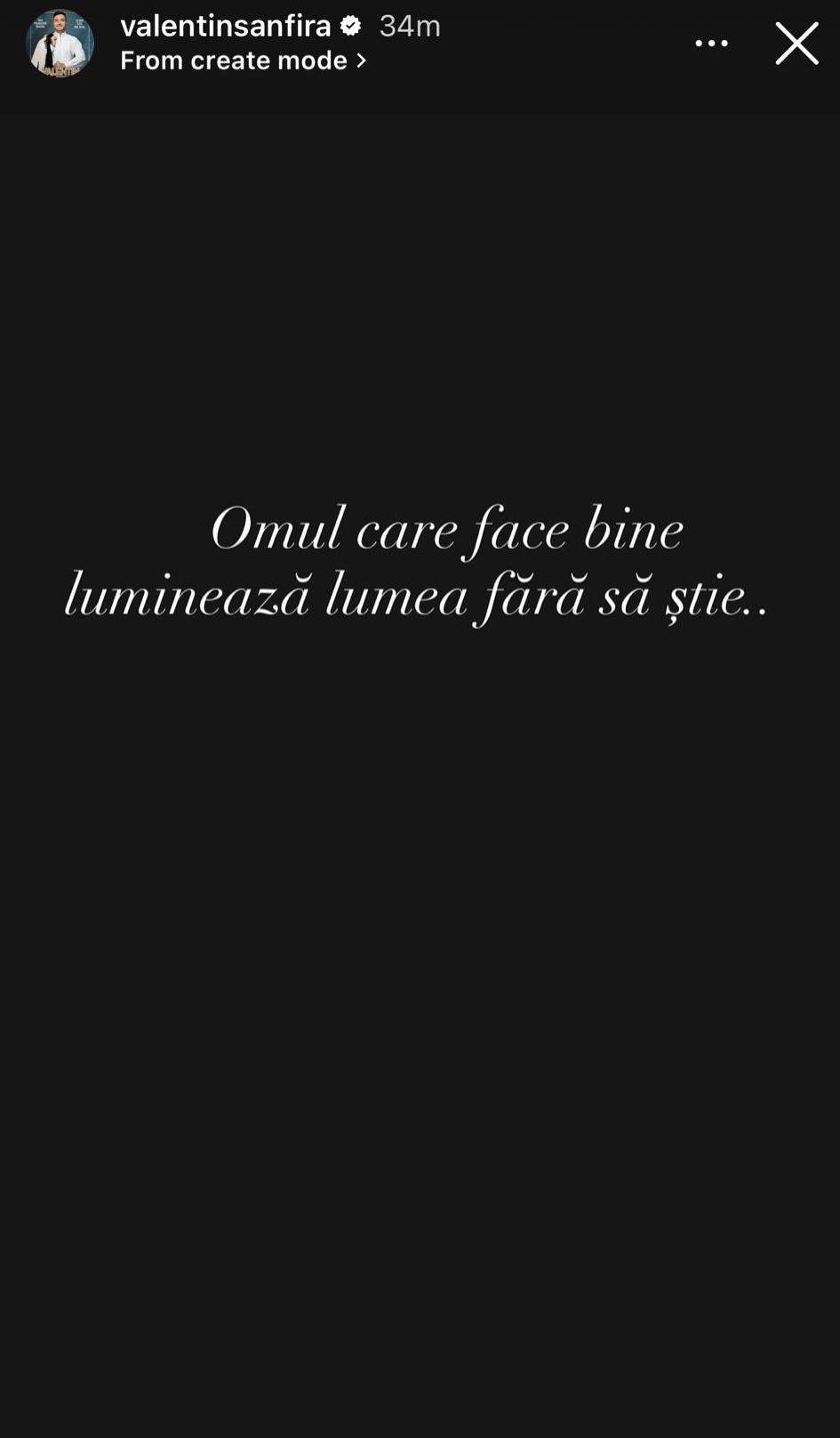 mesajul lui Valentin Sanfira