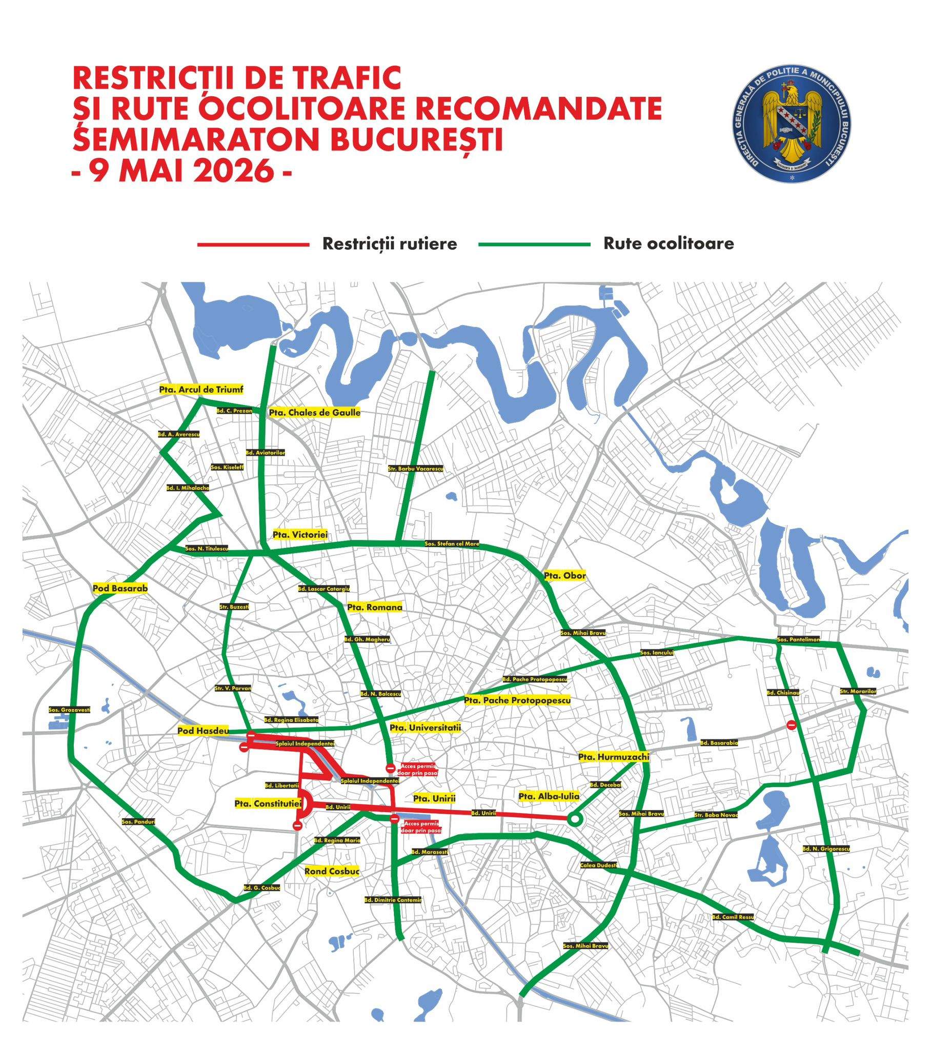 Restricții în București în acest weekend. Ce trebuie să știe șoferii și pietonii