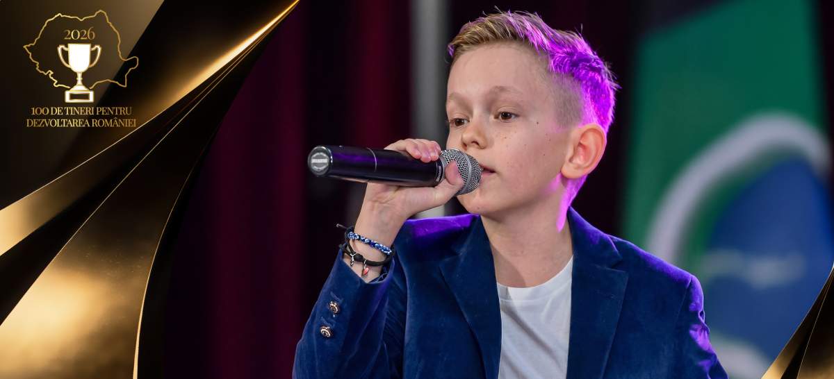David Crăciun, cel mai tânăr solist din „Hollywood in Songs”, în campania „100 de tineri pentru dezvoltarea României”