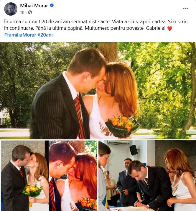 Mihai Morar și soția lui, Gabriela, sărbătoresc 20 de ani de când au devenit soț și soție. Imagini rare cu cei doi 