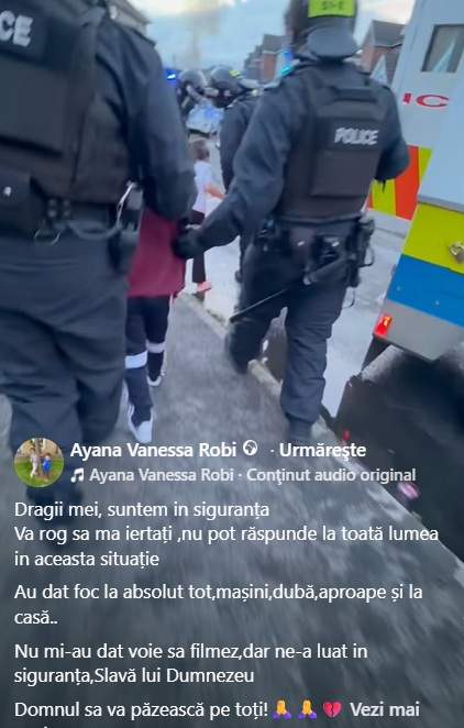 Familie de români, în mijlocul iadului dezlănțuit în Belfast. Mai multe case și mașini au fost incendiate