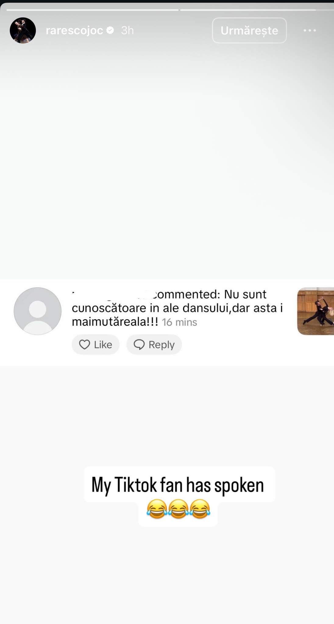 Mesajul pe care l-a primit Rareș Cojoc