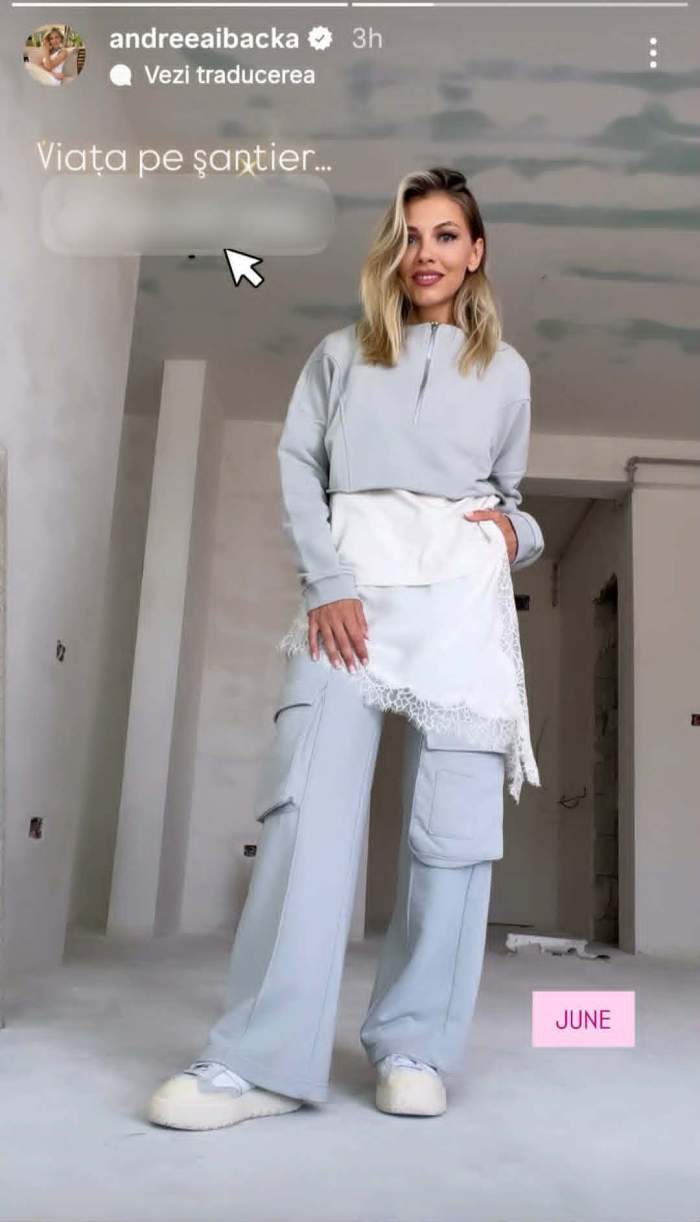 Andreea Ibacka pe șantier