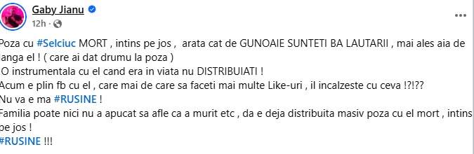 Mesajul lui Gabi Jianu