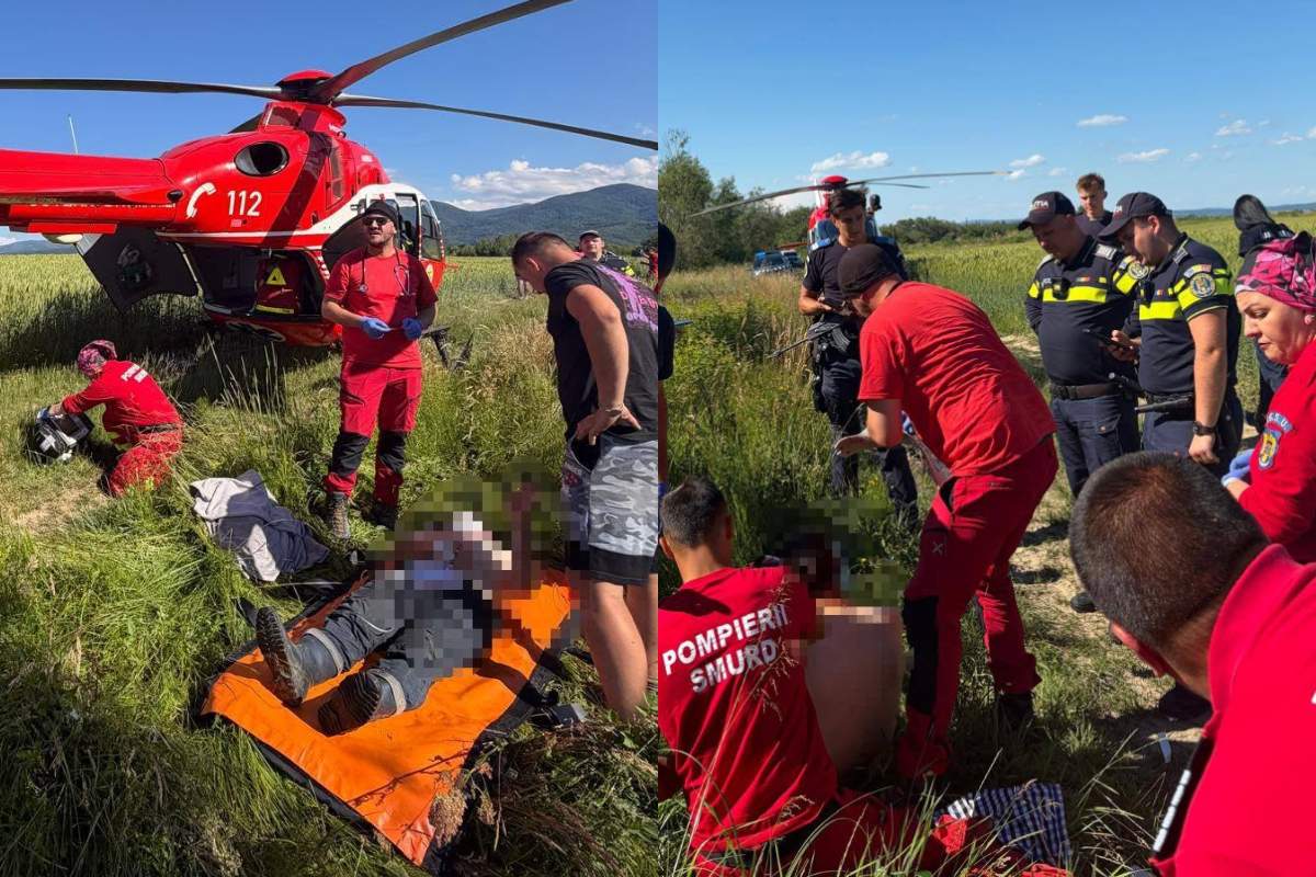 Intervenție dramatică în Brașov! Bărbat atacat de urs, salvat cu elicopterul SMURD