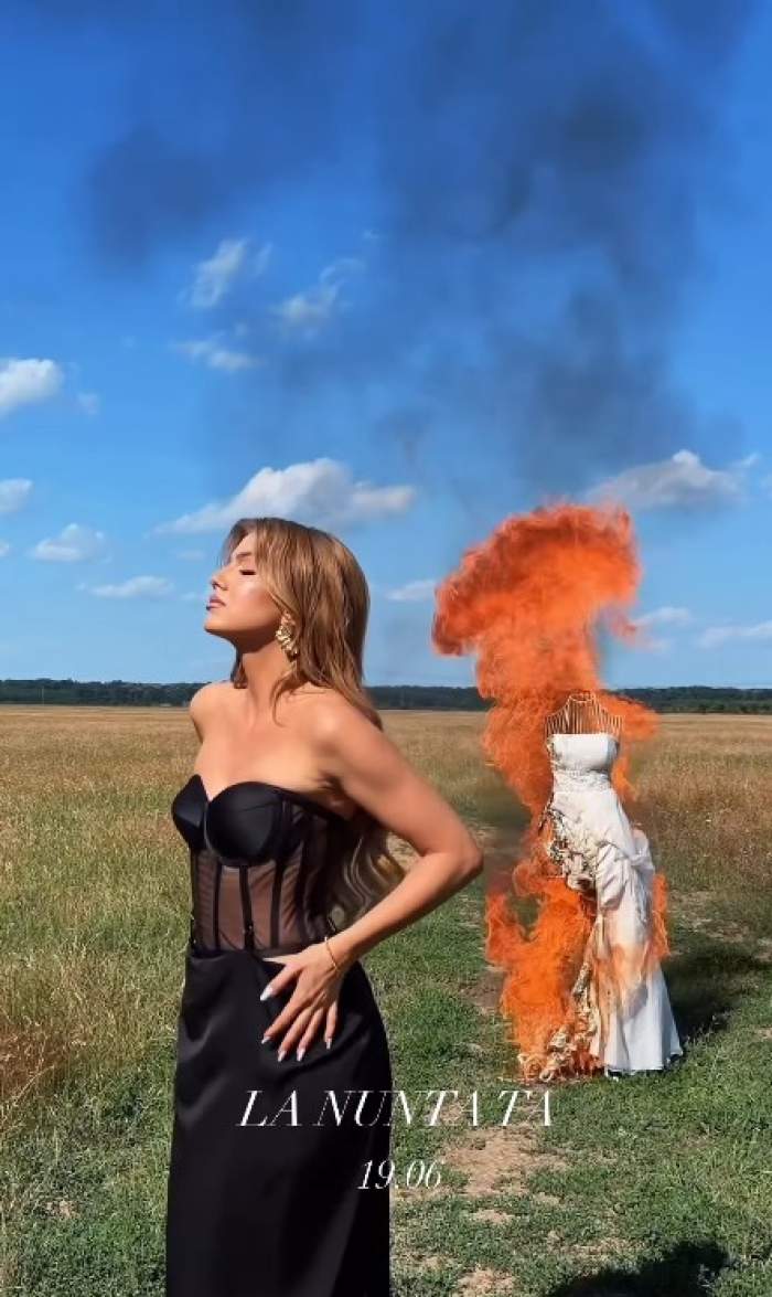 Codruța Filip a ars rochia de mireasă! Totul a fost filmat. Vezi imaginile aici