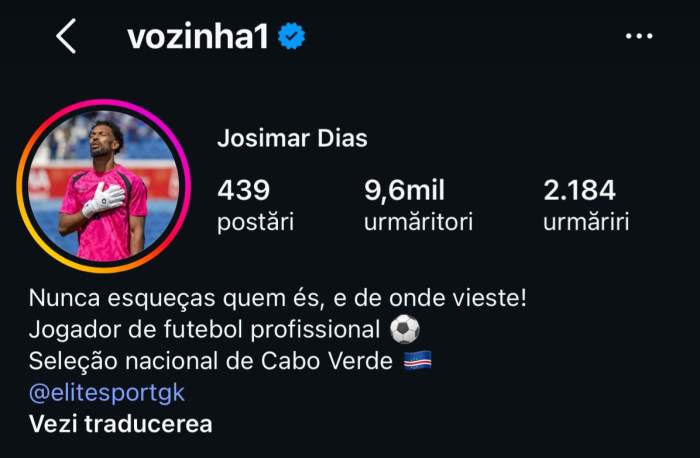 Contul lui de Instagram
