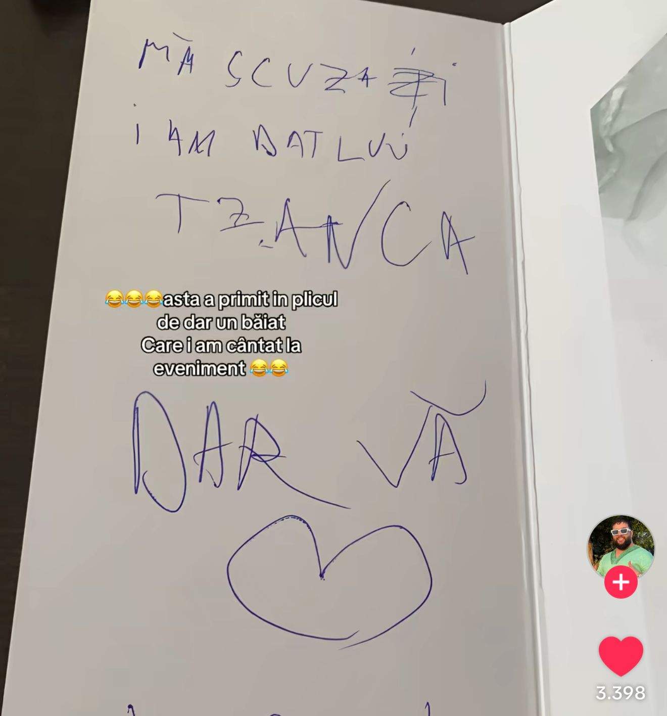 ce a primit prietenul lui Tzancă Uraganu în plicul de dar