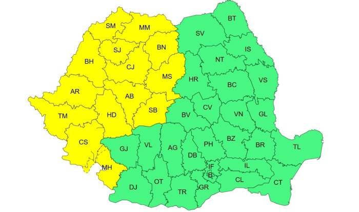 harta județelor afectate