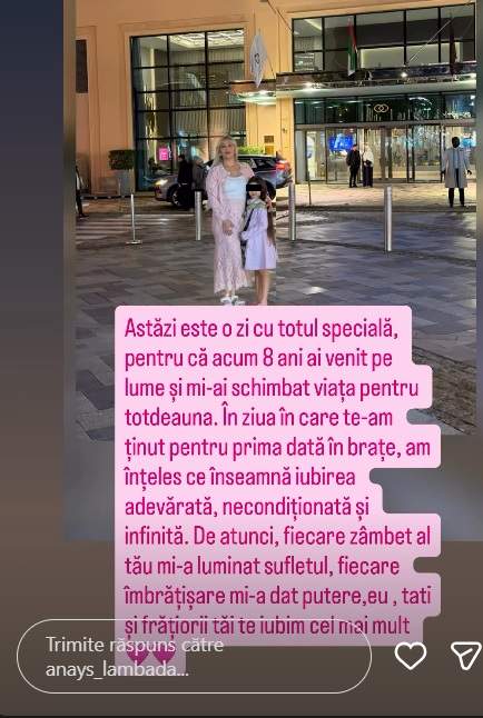Ce cadou a primit Lambada de la Tzancă Uraganu, de ziua de naștere a fiicei lor. Anais a împlinit 8 ani