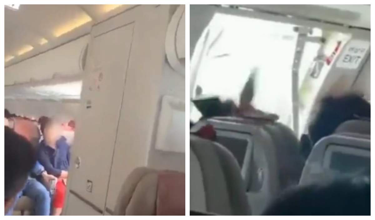 Un bărbat a deschis ușa de urgență a avionului, în timpul zborului. Cât trebuie să plătească despăgubiri