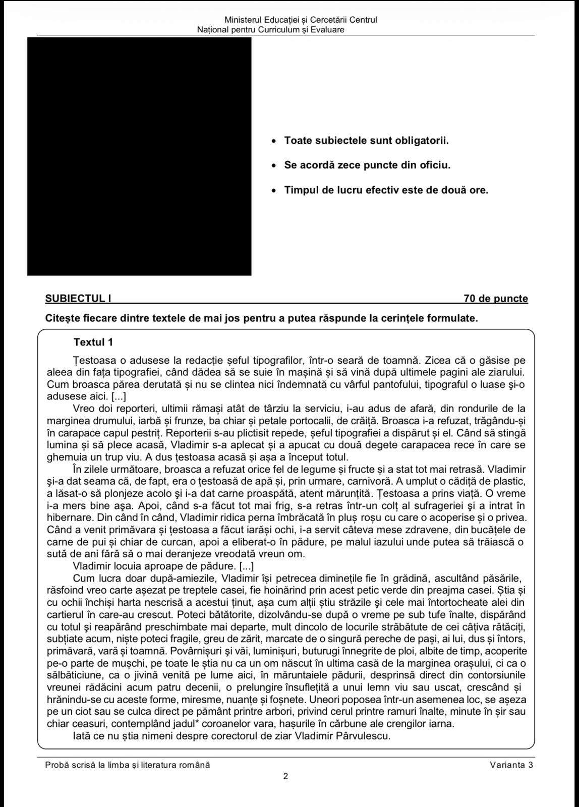 Evaluarea Națională 2026. Ce subiecte au primit elevii la Limba și Literatura română