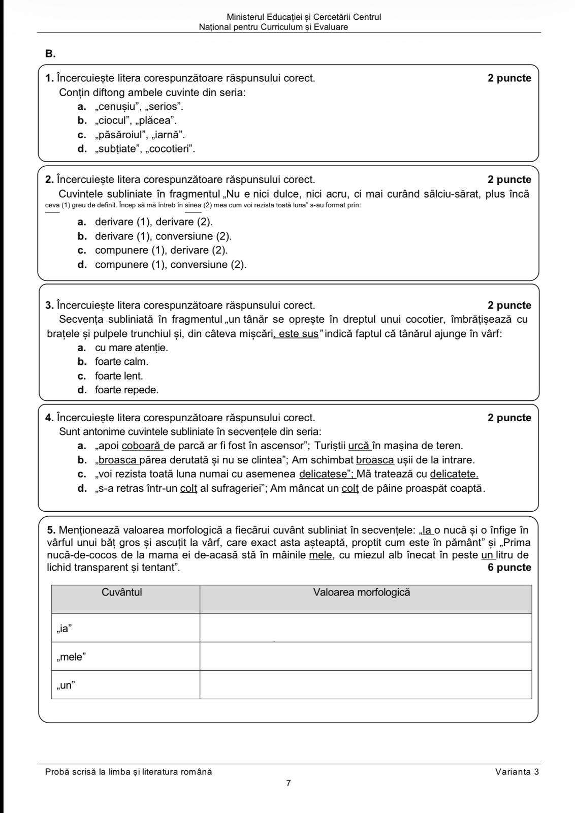 Evaluarea Națională 2026. Ce subiecte au primit elevii la Limba și Literatura română