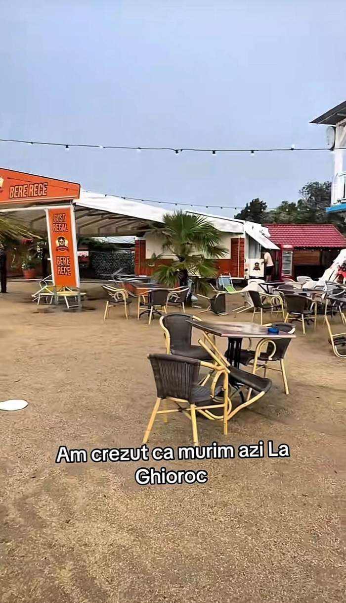 Imagini de coșmar de la plaja Ghioroc. Furtuna a făcut prăpăd. Oamenii s-au temut pentru viața lor