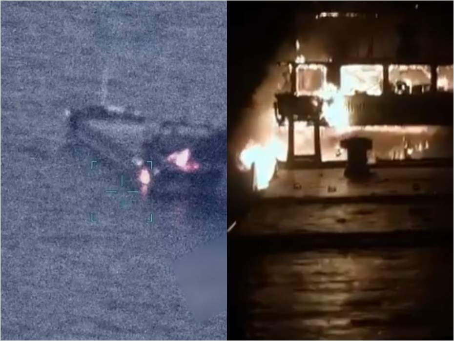 O dronă rusească a lovit un cargou în Marea Neagră, provocând un incendiu. O persoană a murit
