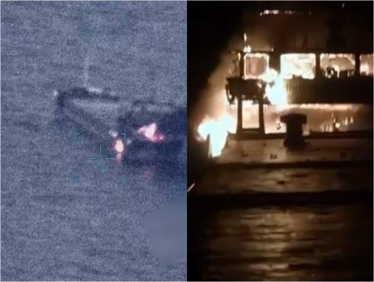 O dronă rusească a lovit un cargou în Marea Neagră, provocând un incendiu. O persoană a murit