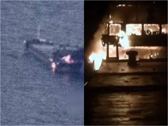O dronă rusească a lovit un cargou în Marea Neagră, provocând un incendiu. O persoană a murit
