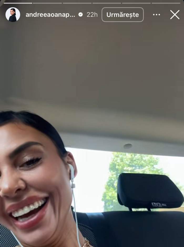 Andreea Popescu, în mașină