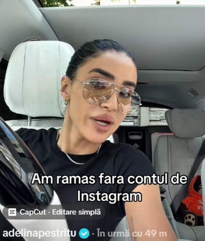 Adelina Pestrițu, în mașină