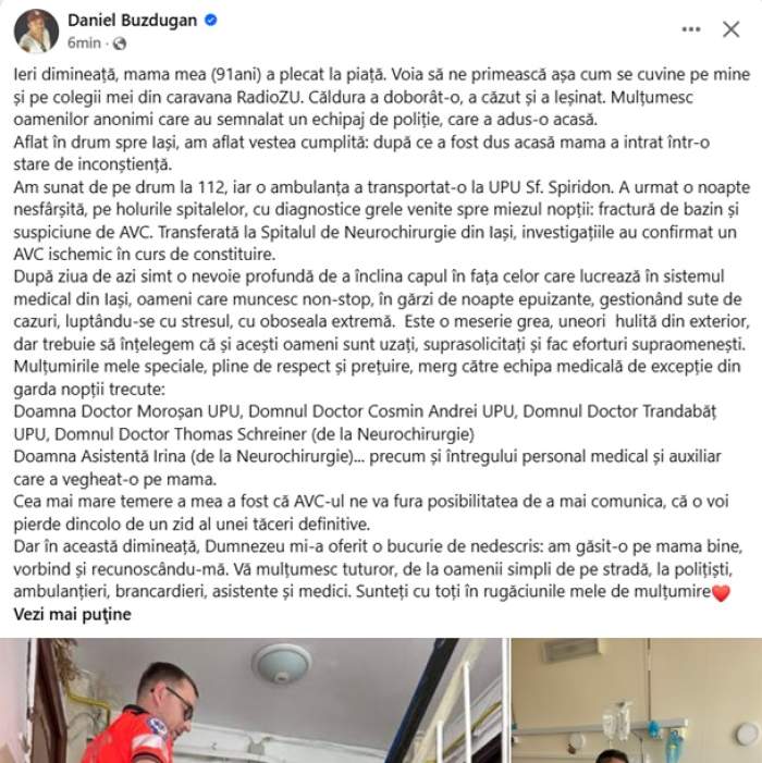 Daniel Buzdugan a trecut prin momente dificile. Ce s-a întâmplat cu mama prezentatorului