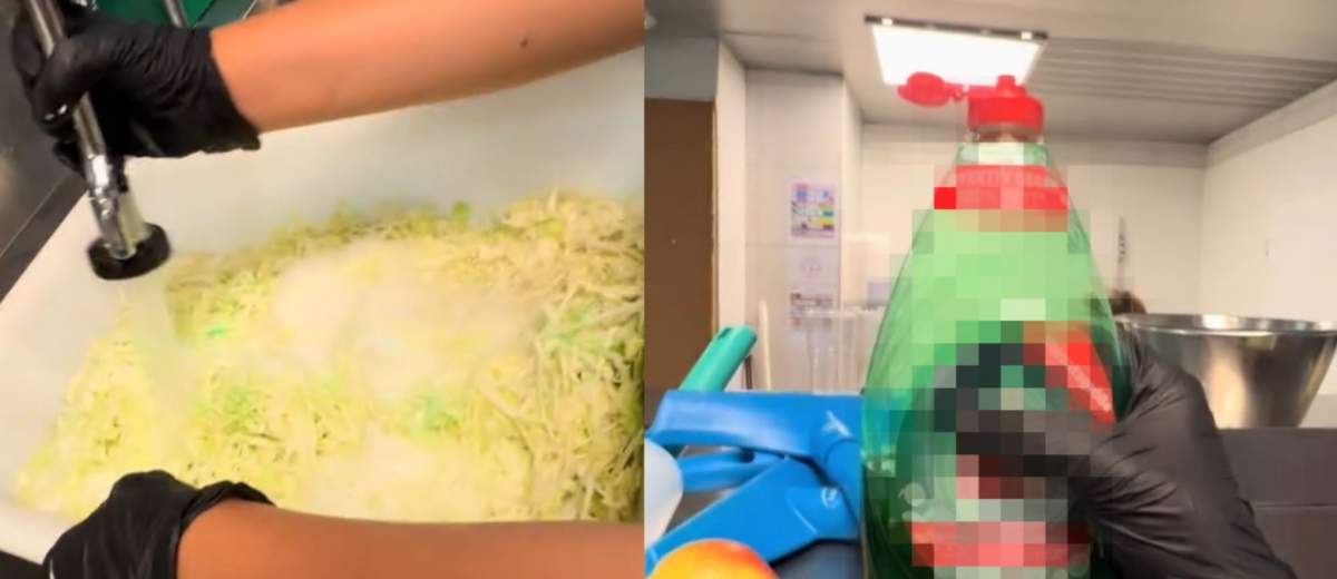 Colaj varză și detergent de vase