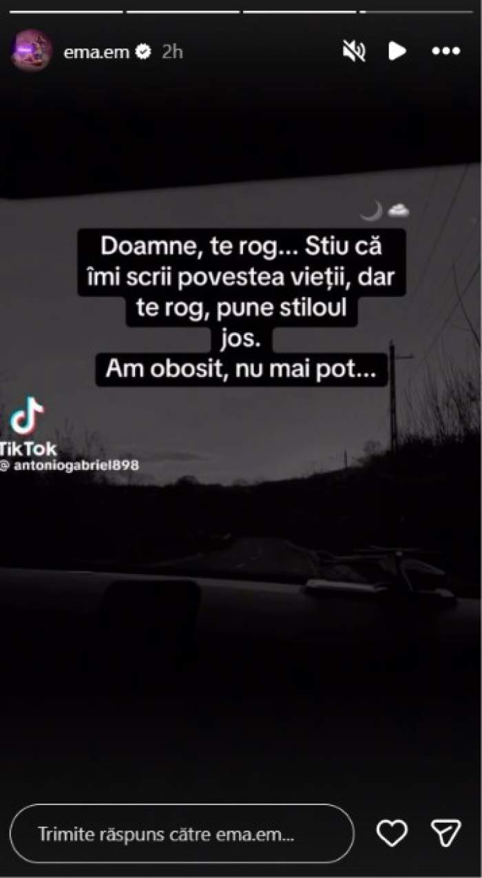 Ema Oprișan, apel disperat! Mesajul îngrijorător al brunetei în miez de noapte